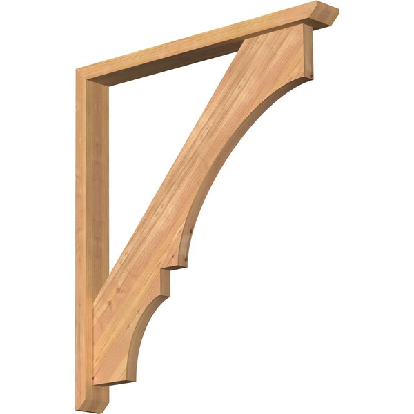 Ekena Millwork Balboa Slat Smooth Bracket w/ Offset Brace, Western Red Cedar, 3 1/2"W x 32"D x 36"H BKT0402X32X36BOA06SWR - main